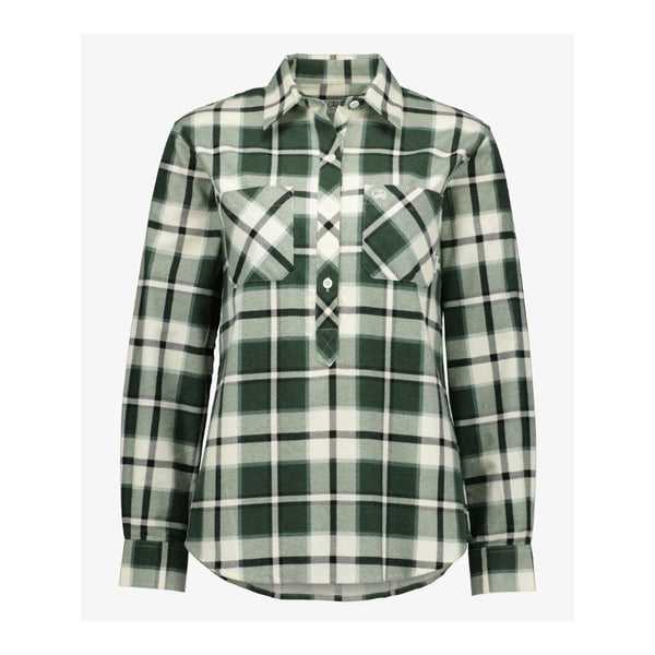 Moss | Swanndri Women's Half Button Egmont Flannelette Shirt Image Showing No Logos, Titles Or Variants.