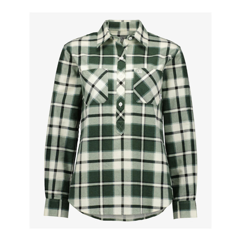 Moss | Swanndri Women's Half Button Egmont Flannelette Shirt Image Showing No Logos, Titles Or Variants.