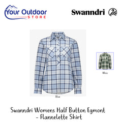 Swanndri Women's Half Button Egmont Flannelette Shirt | Hero Image Showing All Logos, Titles And Variants..