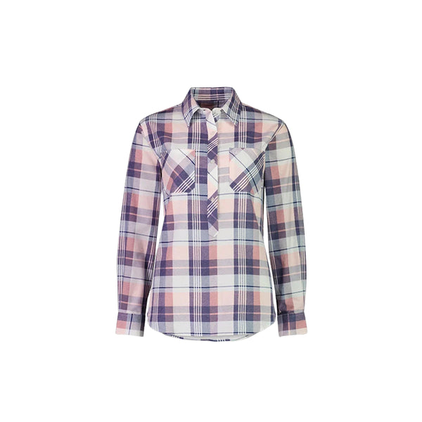 Blush | Swanndri Womens Half Button Egmont Flannelette Shirt Image Showing No Logos Or Titles.