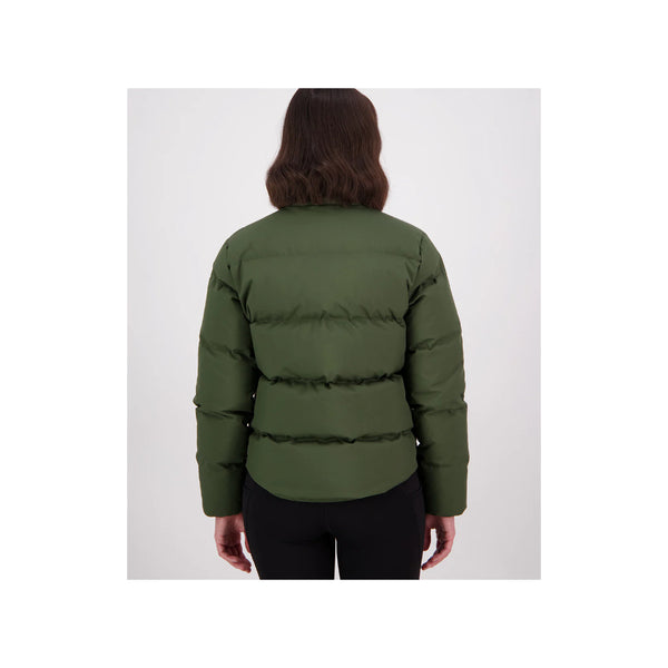 Olive | Swanndri Womens Plume Down Jacket Image Showing Back View.