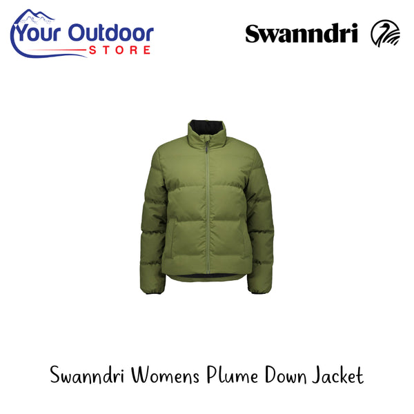 Swanndri Womens Plume Down Jacket | Hero Image Showing All Logos And Titles.
