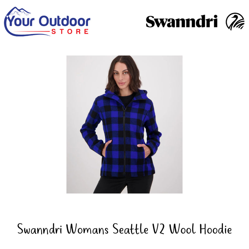 Swanndri Women's Seattle V2 Wool Hoodie | Hero Image Showing All Logos And Titles.