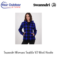 Swanndri Women's Seattle V2 Wool Hoodie | Hero Image Showing All Logos And Titles.