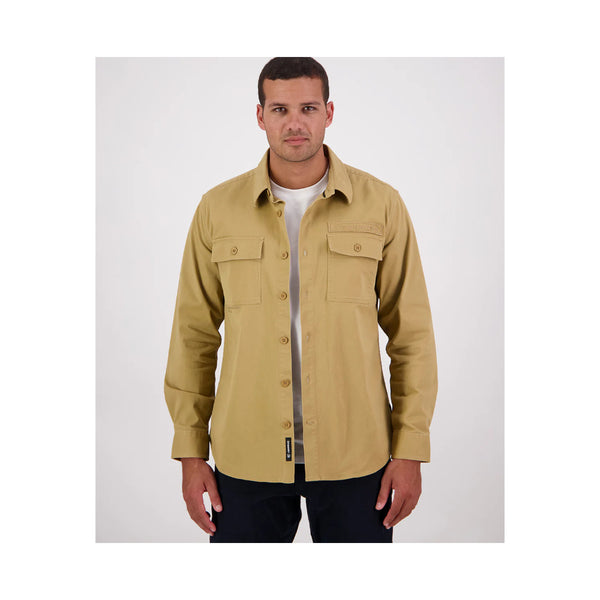 Cashew | Swanndri Poynters Canvas Utility Shirt Image Showing No Logos Or Titles.