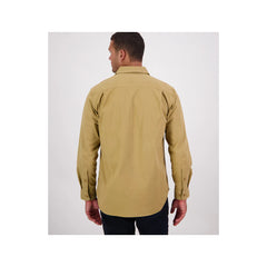 Cashew | Swanndri Poynters Canvas Utility Shirt Image Showing Back View.