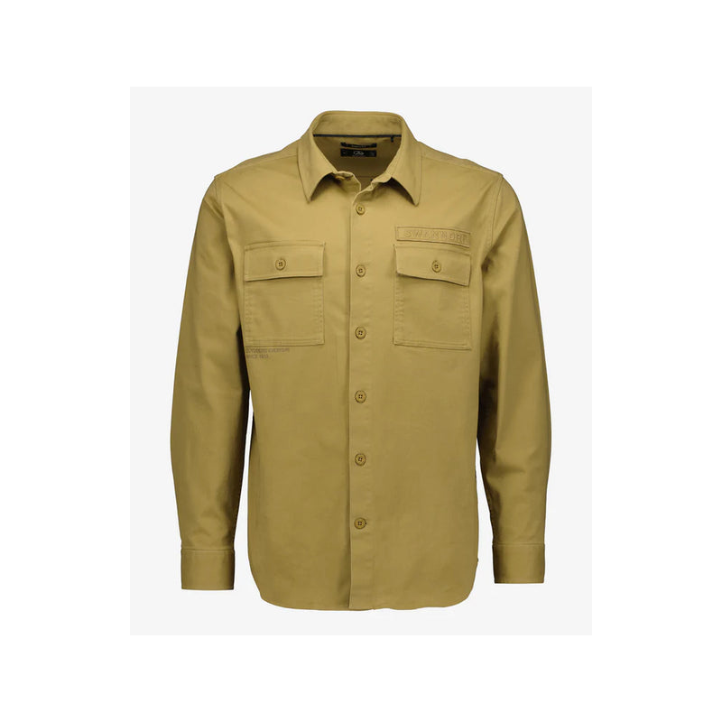 Cashew | Swanndri Poynters Utility Shirt Image Showing Front View, No Model. 