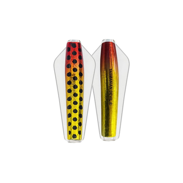 Gold Bomber |  Tassie Devil Clear Wing Lure 13.5g Image Showing No Logos Or Titles.