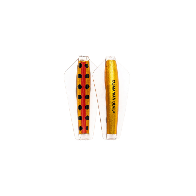 Tequila Sunrise  | Little Devil 7g Clear Wing Lure Image Showing No Logos Or Titles.