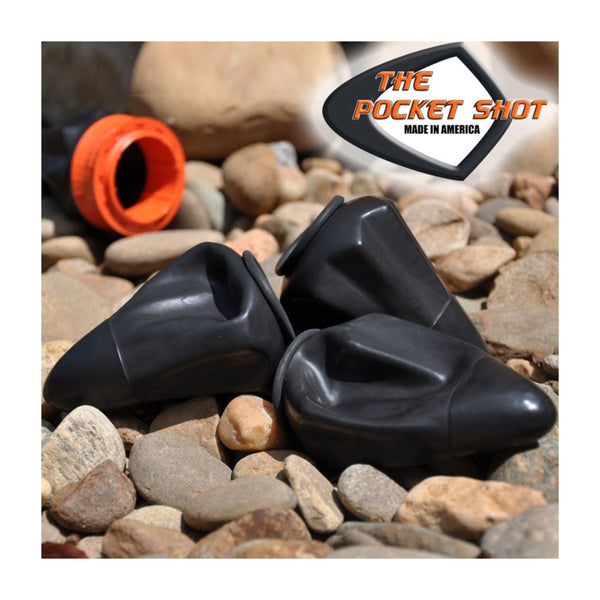 Orange / Black | Pocket Shot In a Box. Shown side on With Packaging. 