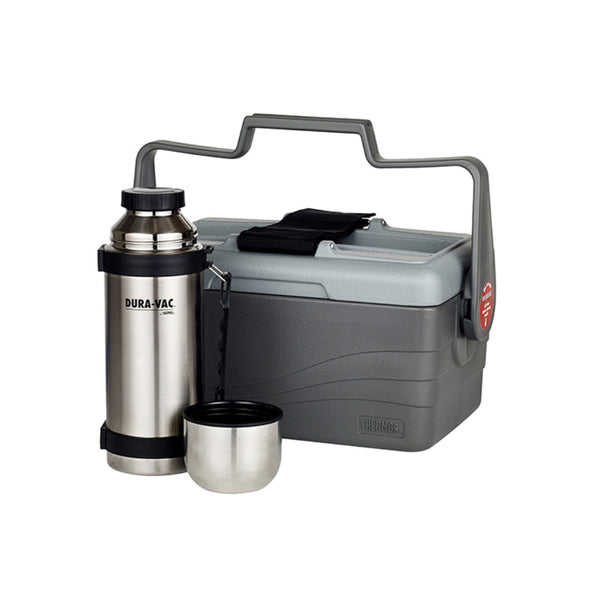 Grey | Thermos 6.6L Lunch Lugger With 1L Stainless Steel Flask Image Showing No Logos Or Titles.