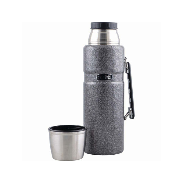 Hammertone / 2L | Thermos Vacuum Insulated Stainless Steel Image Showing Front View With Cap Off.