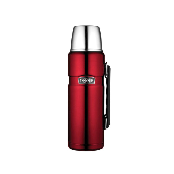 Red / 1.2L | Thermos Vacuum Insulated Stainless Steel Thermos Image Showing No Logos Or Titles.