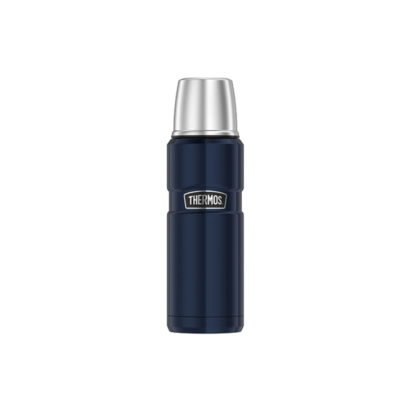 Midnight Blue | Thermos Vacuum Insulated Stainless Steel Thermos Image Showing No Logos Or Titles.