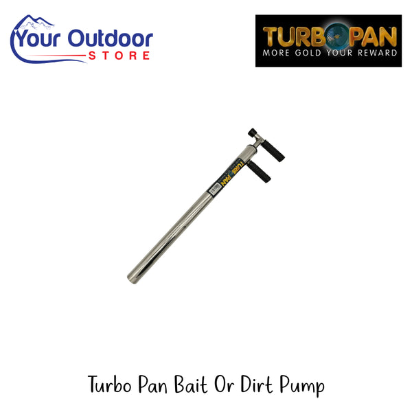 Turbo Pan Bait Or Dirt Pump | Hero Image Showing All Logos And Titles.
