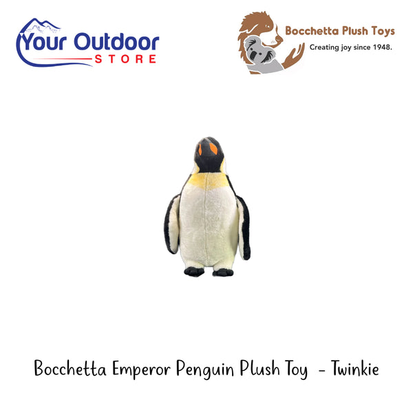 Bocchetta Emperor Penguin Plush Toy - Twinkie | Hero Image Showing All Logos And Titles.