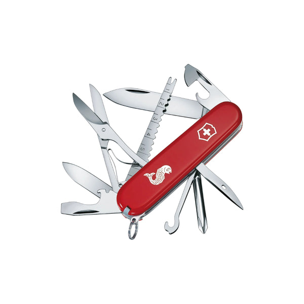 Red |Victorinox Fisherman Swiss Army Knife Image Showing No Logos Or Titles. 