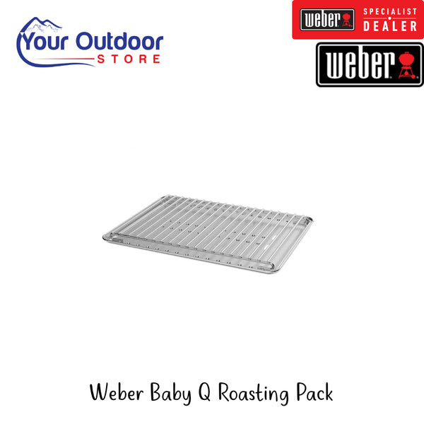Weber Baby Q Roasting Pack | Hero Image Showing All Logos And Titles.