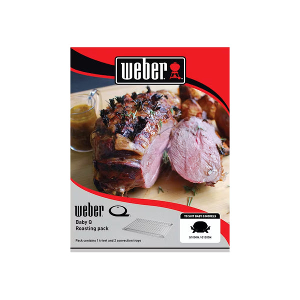For All Q1000N Q1200N | Weber Baby Q Roasting Pack Image Showing Products In The Packaging.