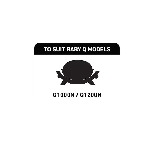 For All Q1000N Q1200N | Weber Baby Q Roasting Pack Image Showing Which Weber Models The Roasting Pack Will Fit.