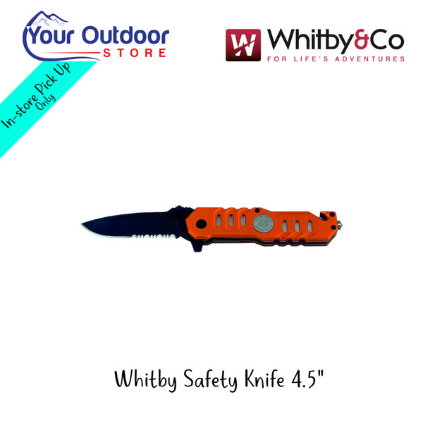 WHITBY Safety Knife 4.5 | Hero Image Showing All Logos And Titles.