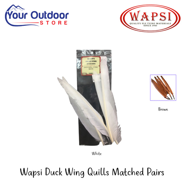 Waspi Duck Wing Quills Matched Pairs | Hero Image Showing All Logos, Titles And Variants.