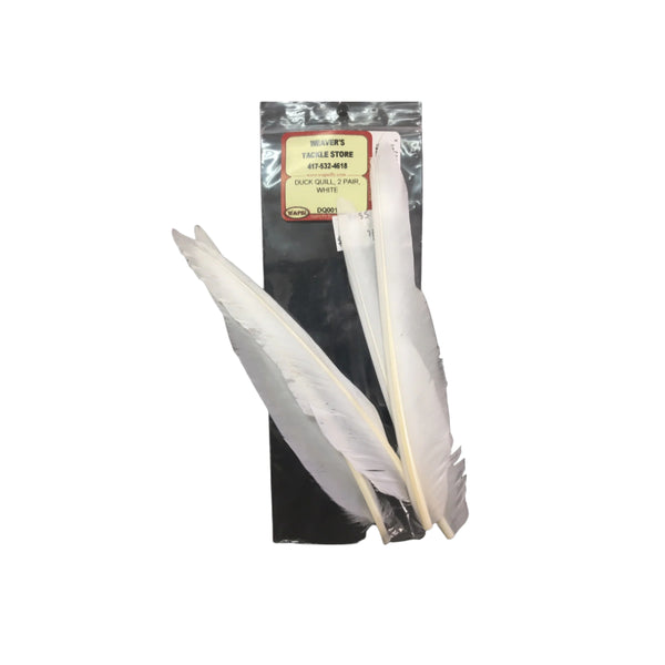 White | Waspi Duck Wing Quills Matched Pairs Image Showing No logos Or Titles.