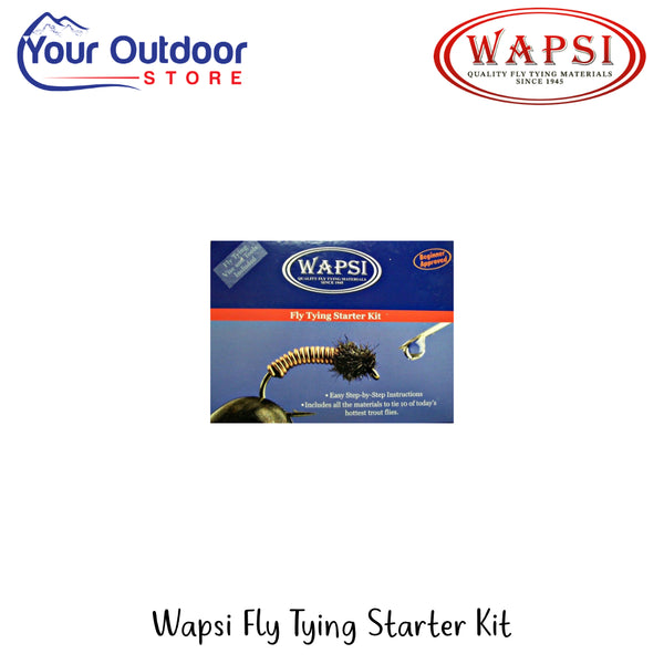 Waspi Fly Tying Starter Kit | Hero Image Showing All Logos And Titles.