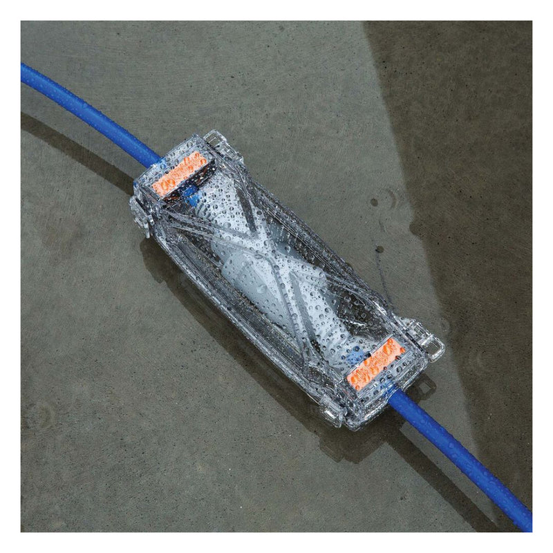 Clear | Weatherproof Connector Protector X2. Showing Protection from Rain. 