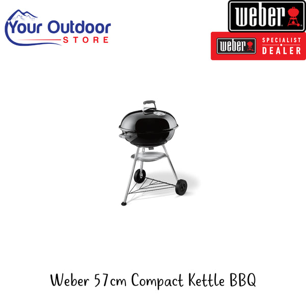 Weber 57cm Compact Kettle BBQ | Hero Image Showing All Logos And Titles.