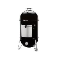 Black | Weber 57cm Smokey Mountain Cooker Image Showing Angled Front View.