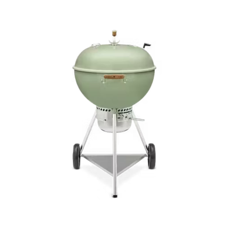 Diner Green | Weber Charcoal Kettle. Lid Closed - Front View. 