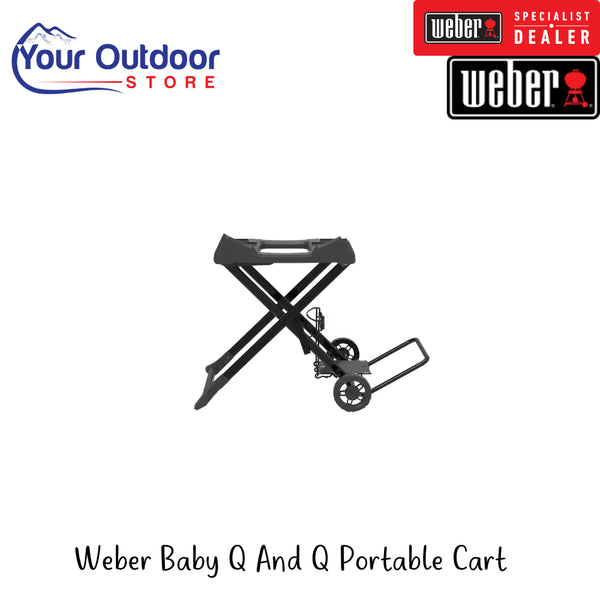 Weber Baby Q And Q Portable Cart | Hero Image Showing All Logos And Titles.