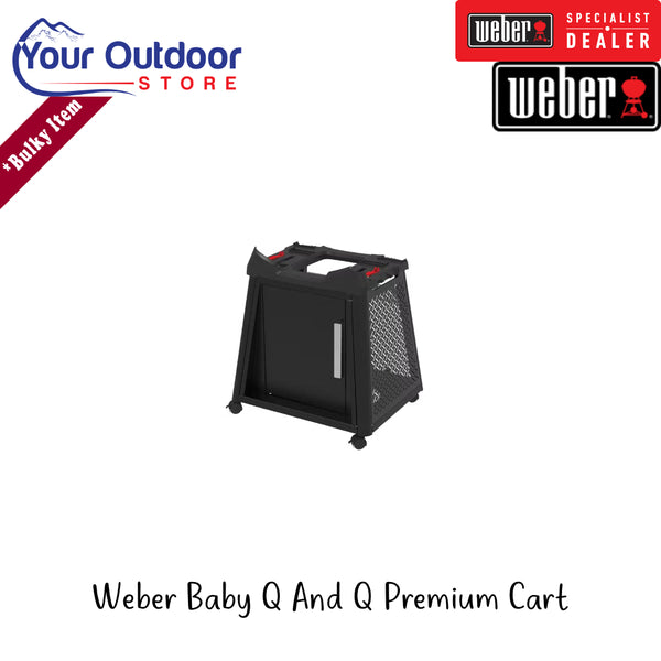 Weber Baby Q And Q Premium Cart | Hero Image Showing All Logos And Titles.