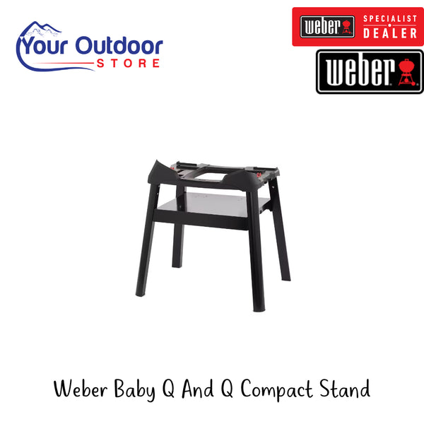 Weber Baby Q And Q Compact Stand | Hero Image Showing All Logos And Titles.