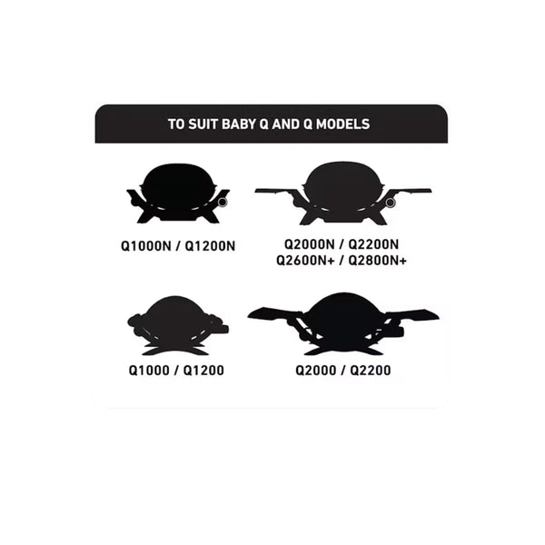 Assorted | Weber Baby Q And Q Compact Stand Image Showing Which Models Are Compatible With The Compact Stand.