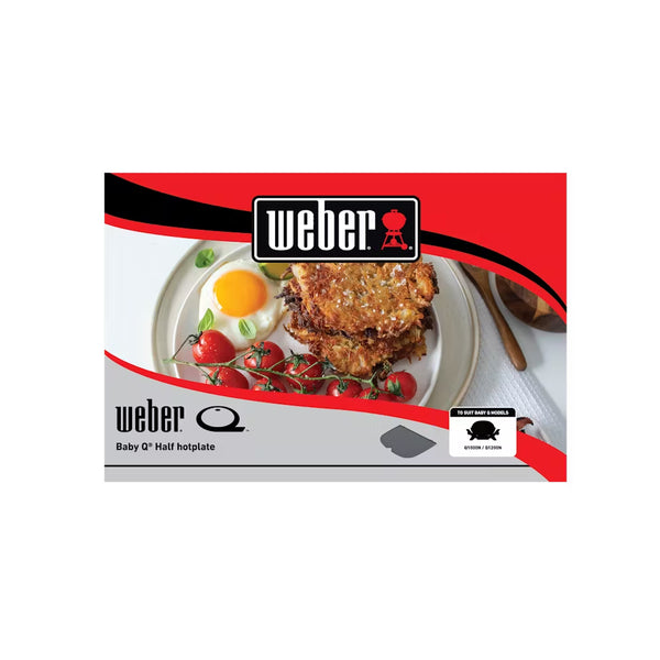 Black | Weber Baby Q Half Hotplate N Series Image Showing The Packaging.