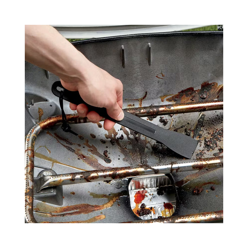 Black | Weber Cookbox Scraper Image Showing Scraper Being Used To Clean The Cookbox.