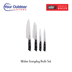 Weber Everyday Knife Set. Hero Image Showing Logos and Title.