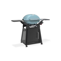 Pacific Blue | Weber Family Q Limited Edition (Q3200N+) Premium Model Image Showing Angled Front View Left To Right, Lid Down.