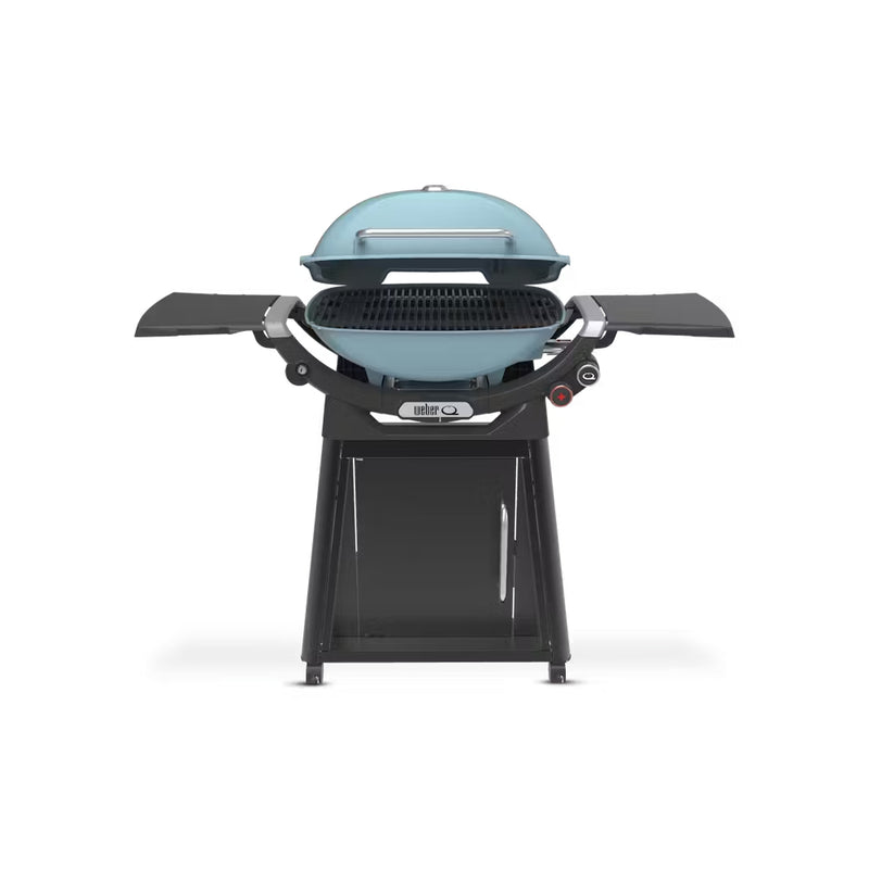 Pacific Blue | Weber Family Q Limited Edition (Q3200N+) Premium Model Image Showing Front View, Lid Open.