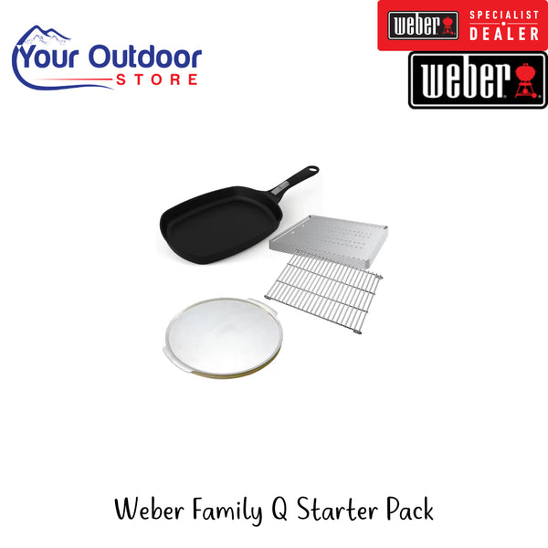 Weber Family Q Starter Pack | Hero Image Showing All Logos And Titles.
