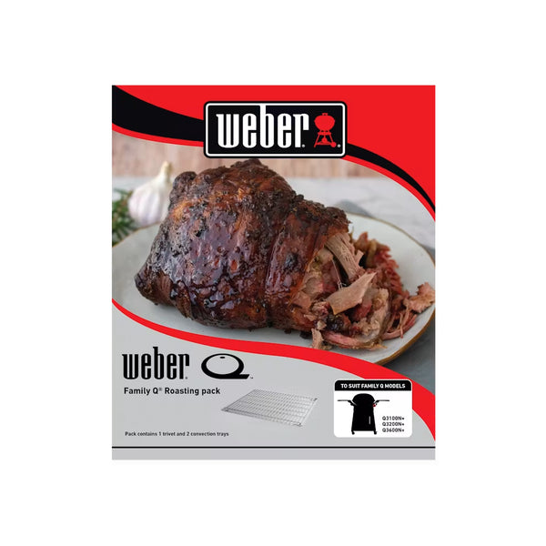 Black | Weber Family Q Roasting Rack Image Showing Product In Its Packaging.