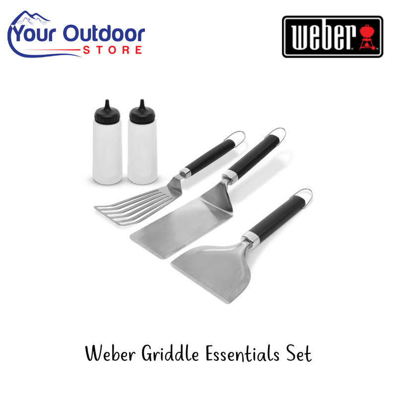 Weber Griddle Essentials Set | Hero Image Showing All Logos And Titles.