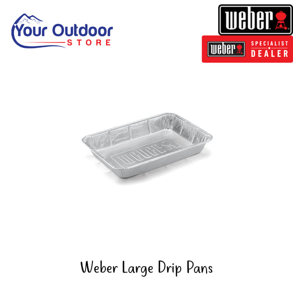 Weber Large Drip Pans | Hero Image Showing All Logos And Titles.