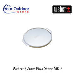 Weber Q 26cm Pizza Stone MK 2 |Hero Image Showing All Logos And Titles.