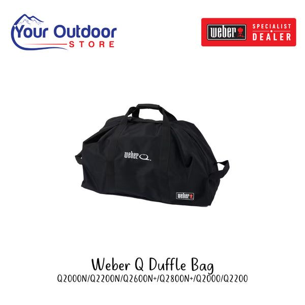 Weber Q Duffle Bag | Hero Image Showing All Logos And Titles.