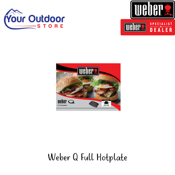 Weber Q Full Hot Plate | Hero Image Showing All Logos And Titles.