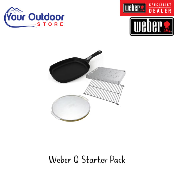 Weber Q Starter Pack | Hero Image Showing All Logos And Titles.