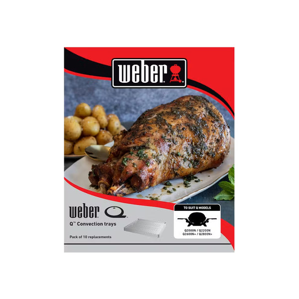 Silver | Weber Q2000N Q2200N Q2600N Q2800N Convection Tray 10 Pack Image Showing The Packaging.